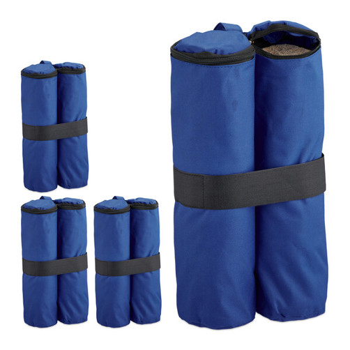 Relaxdays - 10045733_0 - Pavillon Sandsäcke Set | Blau & Schwarz, 4 Stk | 40cm Höhe